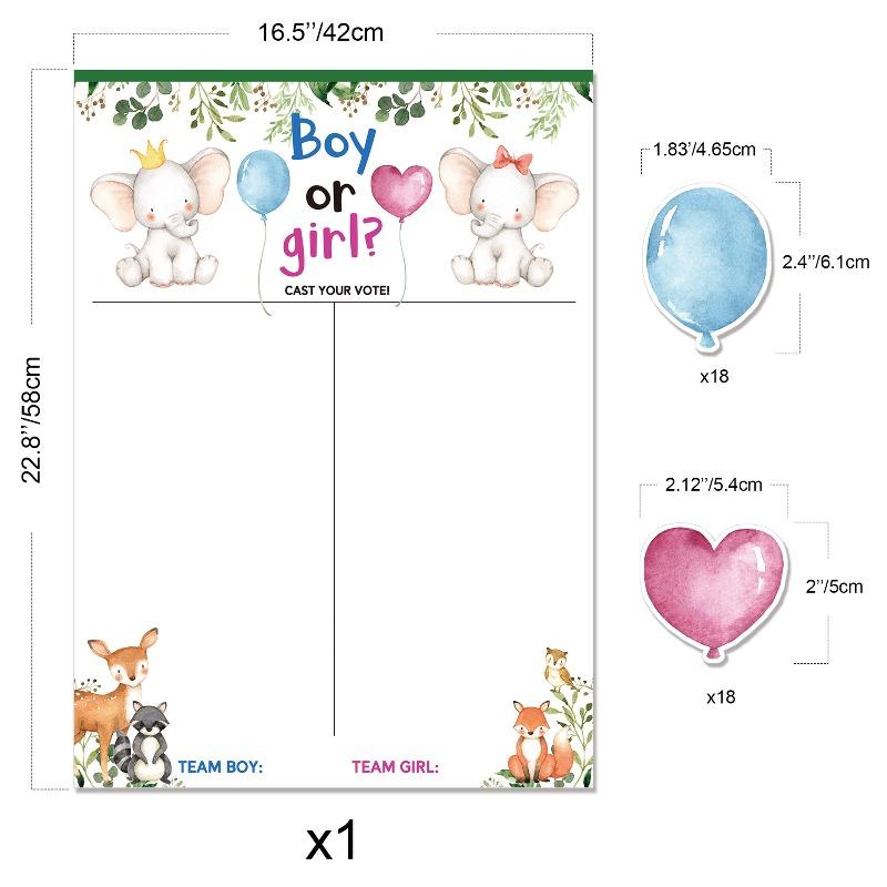 Baby Reveal Party Game Card Set - Gender Prediction & Baby Shower Activity Games for Birthday Party Including 'Baby Bingo'