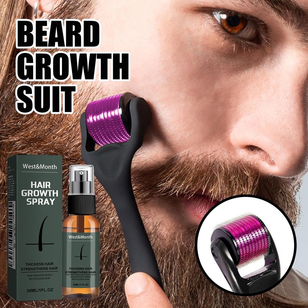 West&Month Men's Beard Nourishing & Moisturizing Spray Set - Smooths & Shines.