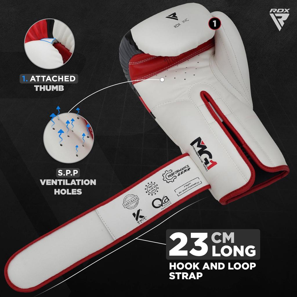 Boxerské rukavice RDX pro trénink Muay Thai Mayanhide Kožené rukavice Bojový Kickbox Sparing EGO Rukavice Boxovací pytel Focus Pad Thai Pad Grappling Dummy
