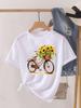 (Asian Size) 90s Flower Cute Clothing Lady O-neck Short Sleeve T-shirts Printed Female Top Casual T Shirt Fashion Women Graphic Tee