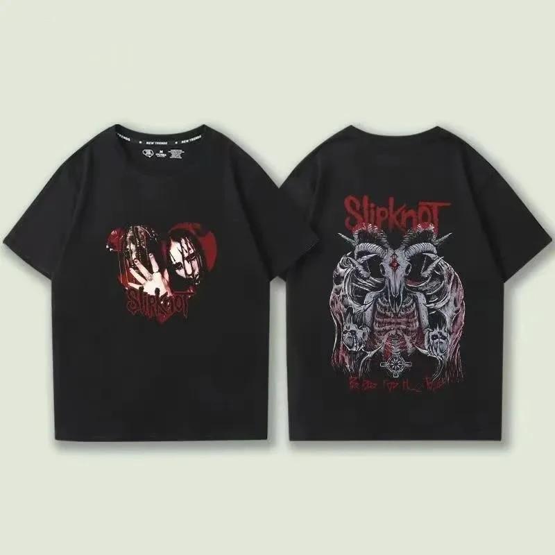 Slipknots Heavy Unisextal Band Tričko s potiskem Unisex Bavlněné tričko Hudební Grafika Tričko Harajuku Streetwear Nadměrná trička Unisex