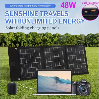 Lightweight and Portable Foldable Solar Panels, Equipped with Dual USB Fast - Charging Outputs, Suitable for iPhones, Cameras, USB Devices, RVs