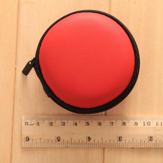 Mini Portable Round Earphone Cable USB Data Cord Storage Bag Zipper Pouch Case