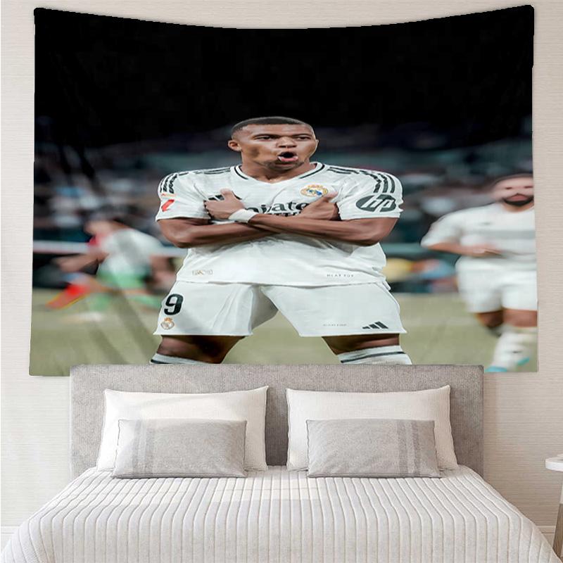 Kylian Mbappé Tapestry for Bedroom Aesthetic Classroom Tapestries Wall Hanging for Living Room Dorm Office,Ideal Creative Gift