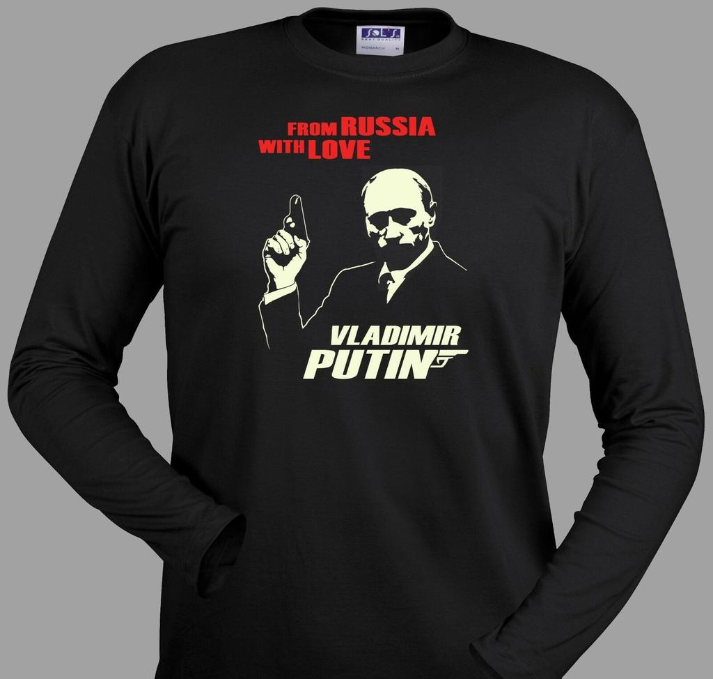 Putin Men T Shirt From Russia with Love Funny USSR Shirts Short Sleeve Casual  T Shirt