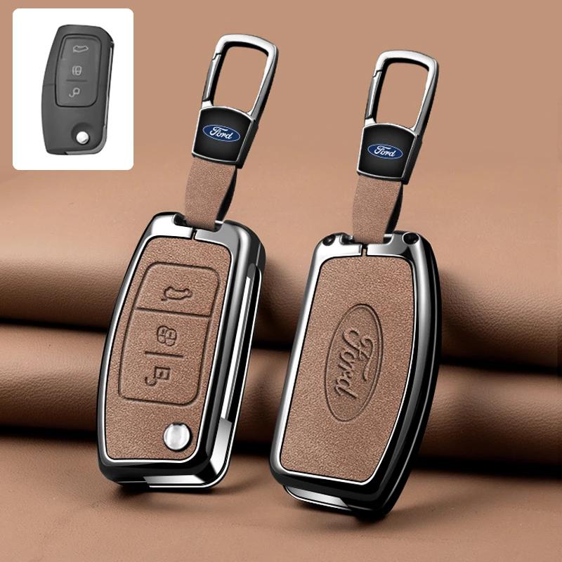 Car Sticker Ford Car Key Case Cover Shell For Ford Focus 2 MK2 Fiesta Mondeo Galaxy Falcon Territory Ecosport Kuga Escape Keycha