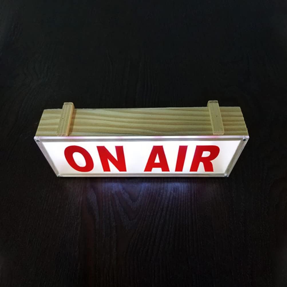 Vaguelly Sturdy Solid Wood Night Light on Air Recording Light Sign Wall Decor Lamp