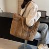 Autumn and Winter High-end Diamond Embroidered Thread Large Capacity Shoulder Bag New Cotton Clothing Tote Bag Fashionable Commuter Work Bag