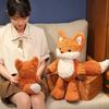 35cm/50cm Cute Fluffy Fox Plush Toy Soft Cartoon Orange Foxes Stuffed Doll Appease Birthday Gift
