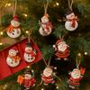Handmade Santa Claus Figurine Cartoon Snowman Pendant Cute Christmas Tree Decoration  New Year Gift