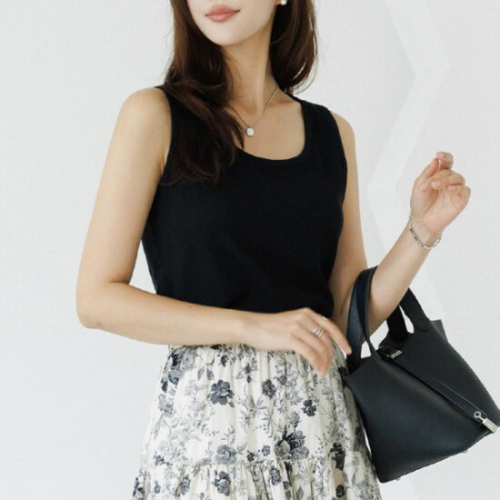 Dedra Creamy Ribbed Sleeveless Tbe3446