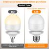 2Packs E26 Rechargeable Light Bulbs with Remote Control, 5W 350lm Magnetically Battery Operated Light Bulbs 2000mAh, 3 Color Temperature, Timer,