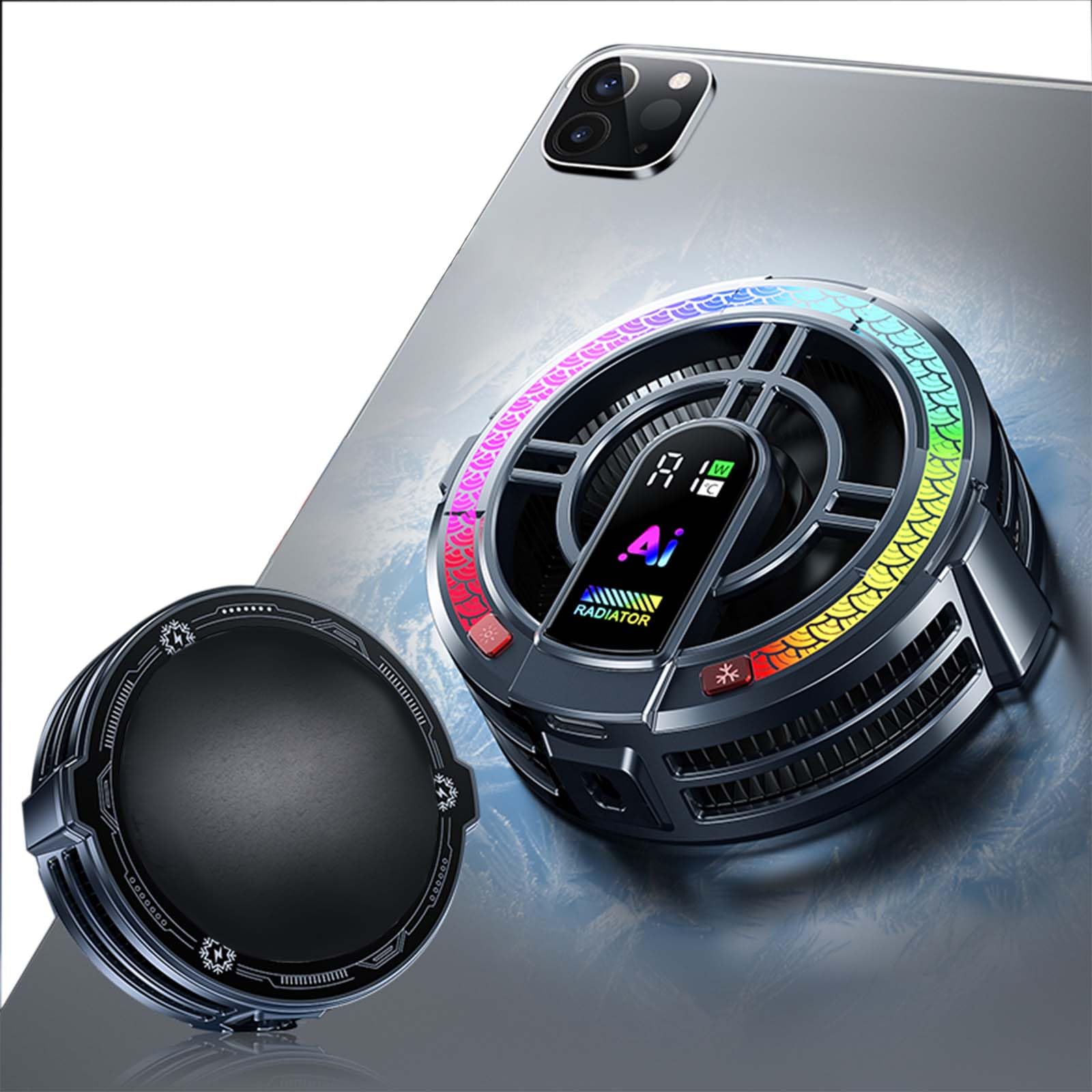 

to AI iPad Cooling Fan Tablet Peltier Element Cooling Cooler Heat Dissipation Fan 24W High Output 4 Levels Adjustment LED Display Extendable Type