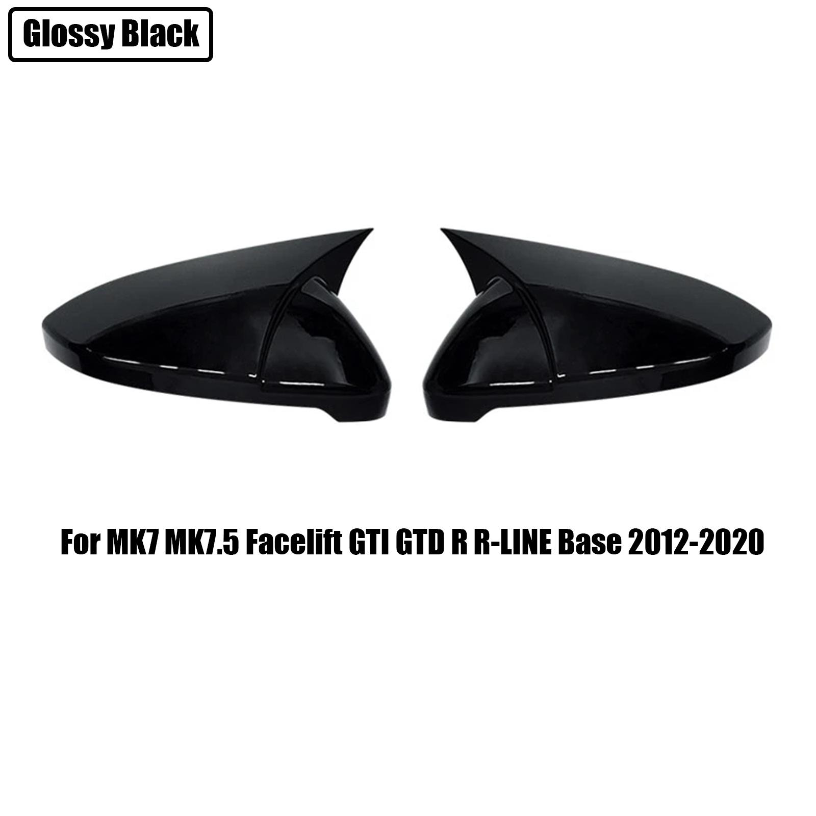

Пара автомобильных зеркал заднего вида, чехлы, чехол для VW Golf MK6 MK7 7,5 GTI R GTD Base 2009-глянцевый черный из углеродного волокна MK7 Glossy Black
