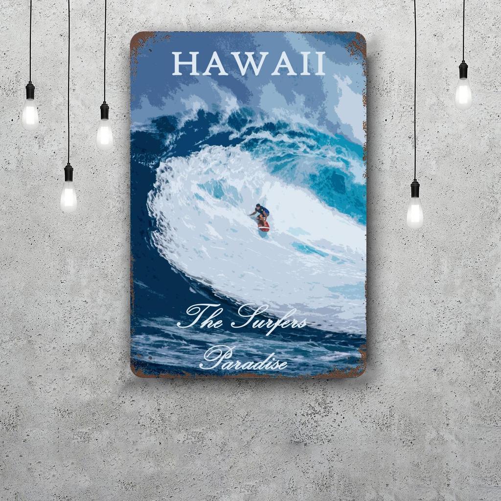 surfing Vintage Metal Tin Signs Posters Decor Retro Metal Plaque Wall Art Decor for Garage Bar
