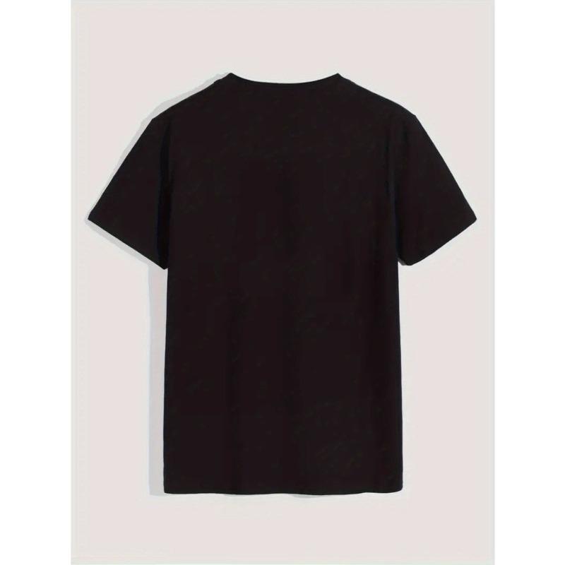 European sizes Men's Short Sleeve T-shirt, Comfy Stretchy Trendy Tees For Summer, Casual Daily Style Fashion Clothing