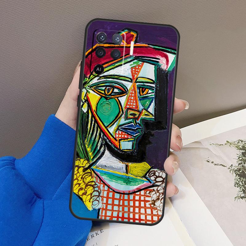 Painting Picasso Abstract Art Case For Oppo A94 A74 A54 A80 A60 A40 A18 A38 A58 A78 A98 A96 A76 A16 A15 A17 A57 A77 A5 Pro