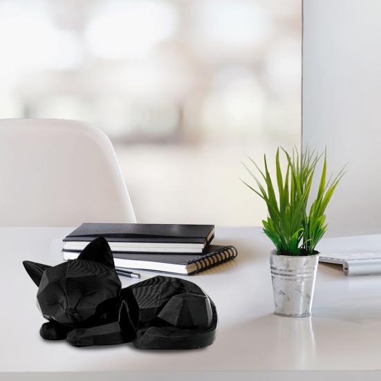 3D-gedruckte Katzenfigur Minimalistische schlafende Desktop-Haustier für Zuhause Katzenornament Büroschreibtisch Auto