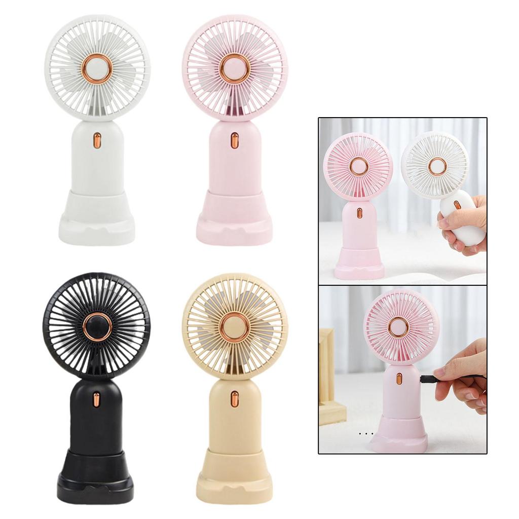 Tragbarer Handventilator Wiederaufladbar Sommergeschenk Leiser Kleiner Handventilator Mini Schreibtischventilator zum Arbeiten Zuhause Camping Büro Angeln