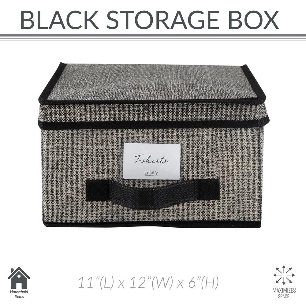 Stackable Plastic Storage Box with Lid and Label Window Clothing and Keepsake Organization Ideal Closet Bedroom Use