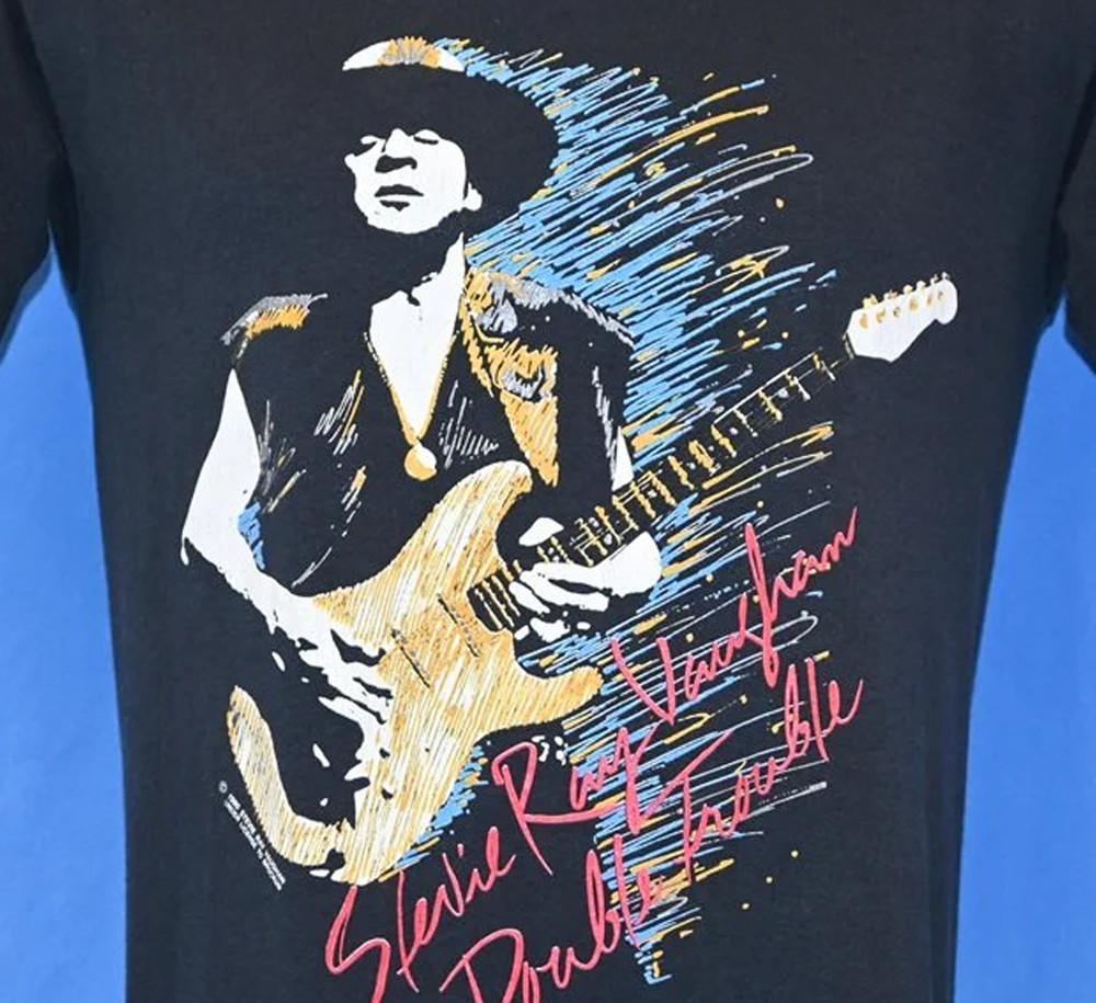 Stevie Ray Vaughan VTG black T-shirt concert tour Unisex All sizes XZ252 Unisex T-Shirt S