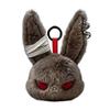 Bag Charm Gothic Black Bunny Plush Keychain Kawaii Rabbit Pendant Purse Accessory Backpack Hanging Decor