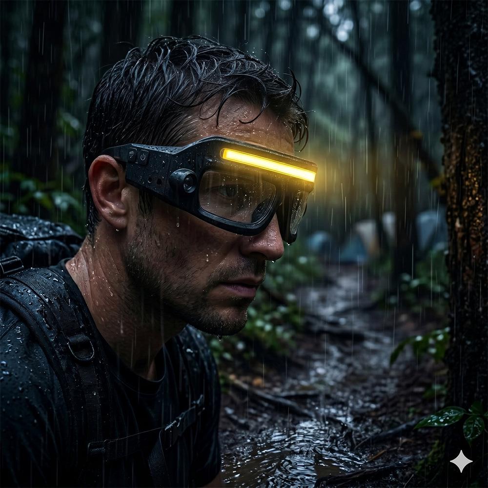 Rechargeable Headlamp Glasses with Strong Light for Auto Repair and Maintenance