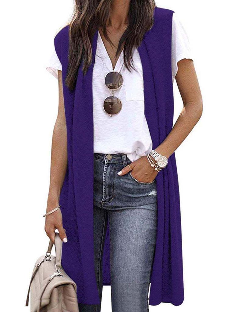 2024 Bestseller Solid Color Fashion Mid-length Vest - Six Colors, Four Sizes Model 8820