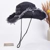 The new western denim bucket hat shows the personality, small face and old mountaineering hat, sunshade design sense, niche basin hat tide