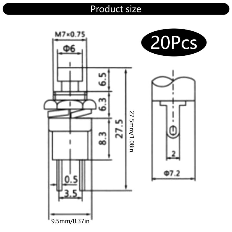 Pack of 20 Small Momentary Pushbutton Switches with Vibranting Color Hat Designs Home Accessory for Circuit Boards