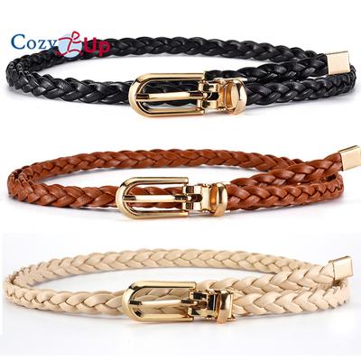Dames geknoopte decoratieve gevlochten riem snoepkleur kleine riem eenvoudige persoonlijkheid gesp riem