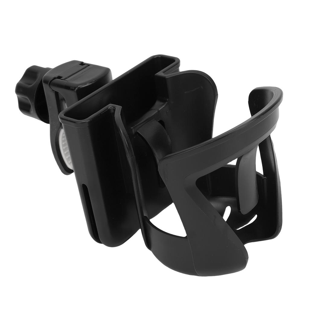 Stroller Cup Holder Multifunctional 360 Degree Rotation Design Stroller Cup Holder with Phone Holder Black