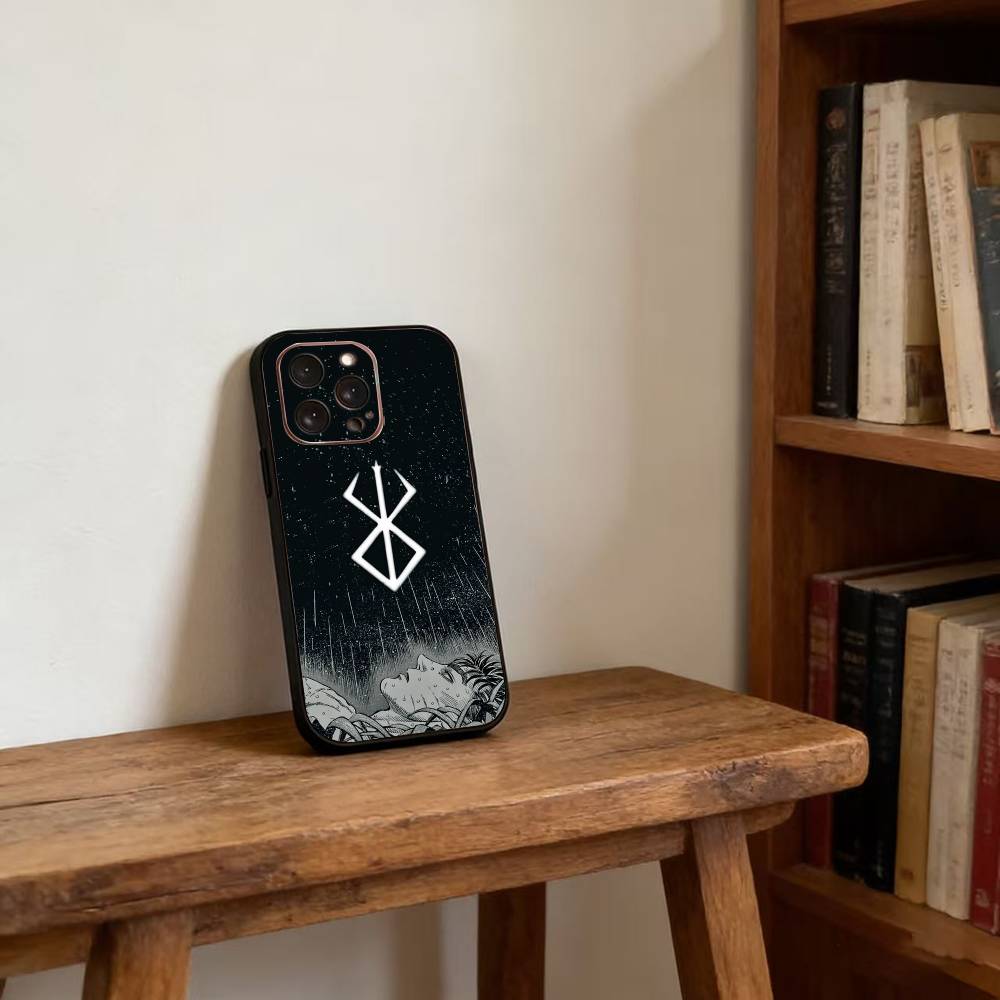 Berserk Guts icon Phone Case For iPhone 17, 16,15,14,13,12,11 Plus,Pro Max, Others Soft Black Cover