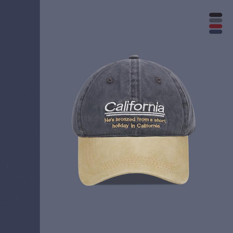 New personalized fashion trend baseball cap men's letter embroidery retro color matching casual sunshade cap women