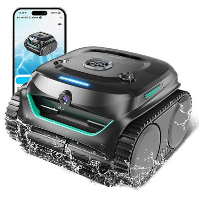 WYBOT C2 Vision Cordless Pool Robot Vacuum, Debris Detection with AI Camera, 8-in-1 Master Cleaning