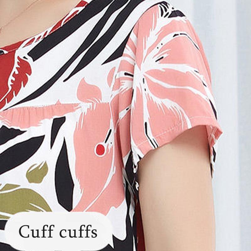 Pajama Women's Short Sleeved Summer Middle-aged and Elderly Spring and Autumn Styles Can Be Worn Externally As A Set of Home Clothing