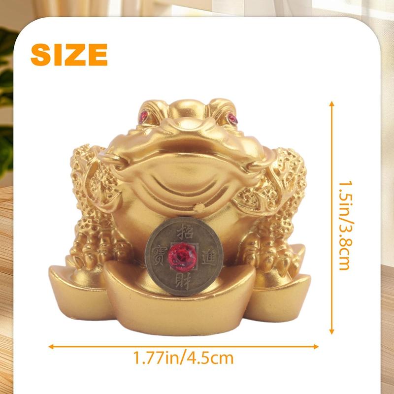 Gut-Chinesisches Feng Shui Geld Glück Vermögen Frosch Kröte Münze Heimdekoration Heim-Büro Dekoration Glücksgeschenke