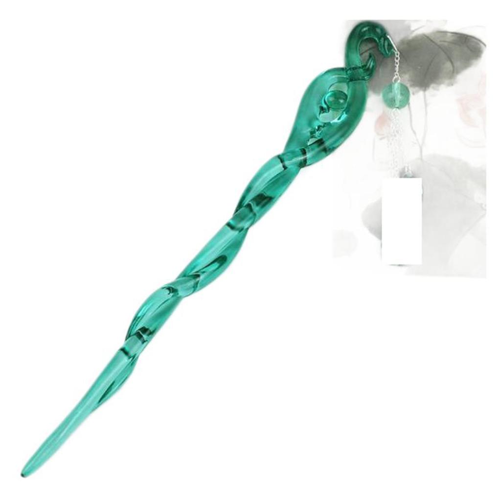 Tassels Hairpin for Women Vintage Dangling Hair Stick Combs and Sticks Nonslip Acrylic Hair Pin for Traditional Costume