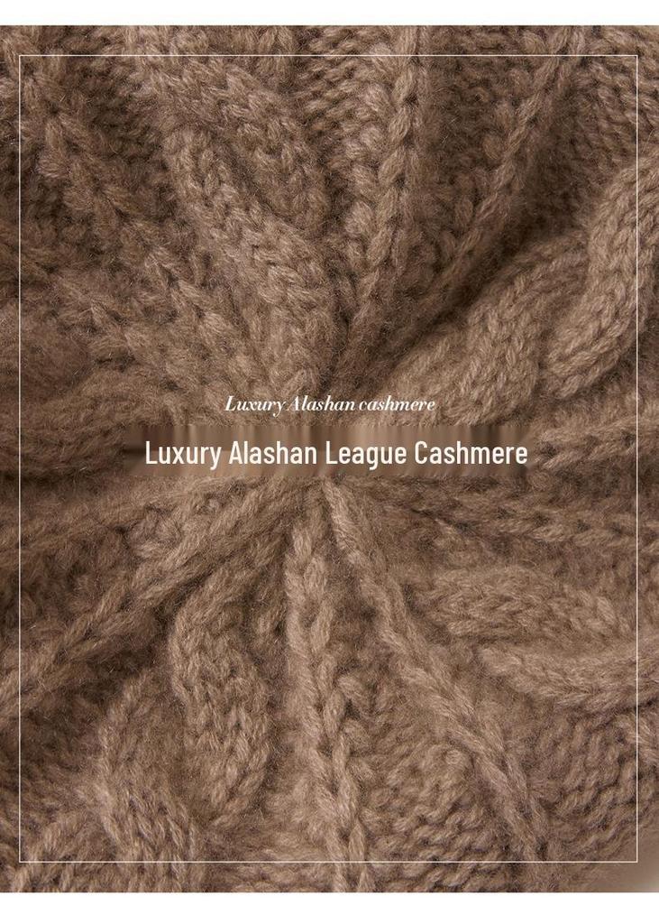European and American 100% Pure Cashmere Knit Slouchy Hat - Warm & Versatile for Autumn and Winter