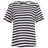 Shop   Women Round Neck STriped ShorT Sleeve Basic T shirT Black Dai Wsh 20615