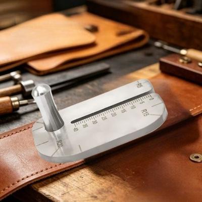 1pc Stainless Steel Leather Crafting Tool - Sewing and Punching Guide Board Perfect for DIY Sewing and Cutting