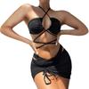 Women's Fashion Sexy Hollow Open Back Bikini Swimsuit Split Swimsuit