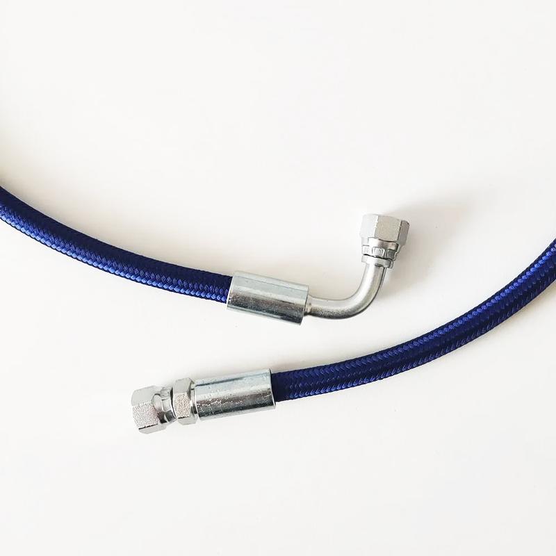 6AN PTFE Nylon Stainless Steel Braided Turbine Oil Feed Pipe Line Pressure Stainless Remote Turbocharger Sensor Teflon Hose
