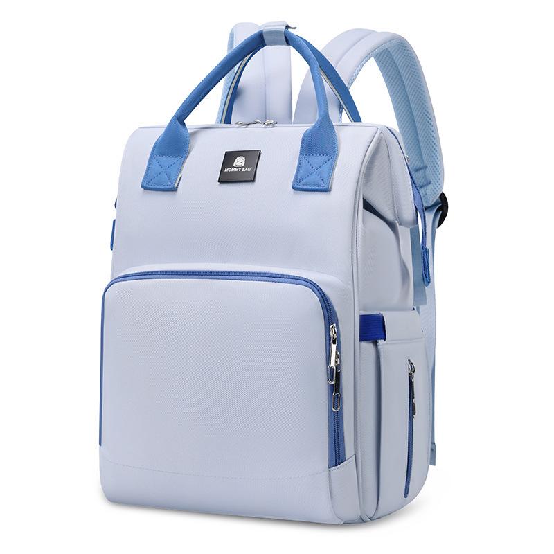 Solid Color Large Capacity Storage Mommy Bag, Lightweight Mother and Baby Backpack Baby Portable Waterproof Travel Diaper Bag for Going Out Handbag