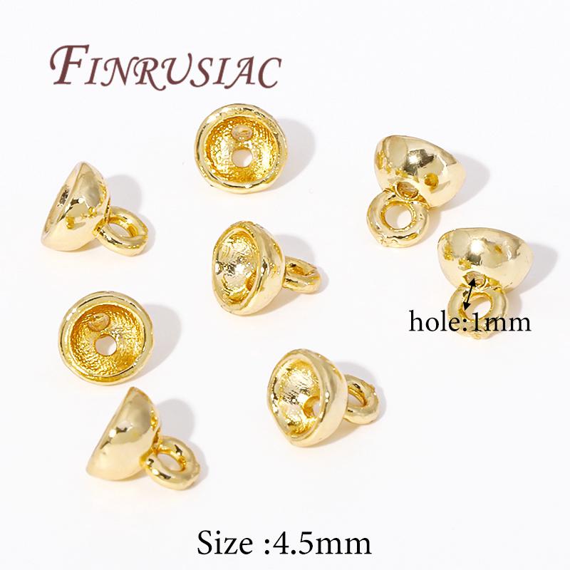 Crimp Beads For Jewelry 18K Gold Plated Crimps Cover Findings For DIY Bracelets Accessories Bead Tip Ball Chain Connectors
