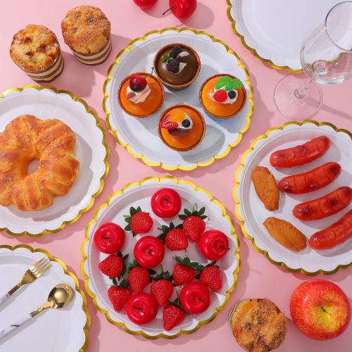 TOYMYTOY 50 Disposable Paper Plates, Stylish Party Dishes, Large Paper Trays, Food Serving Trays, Perfect for Family Events and Birthdays
