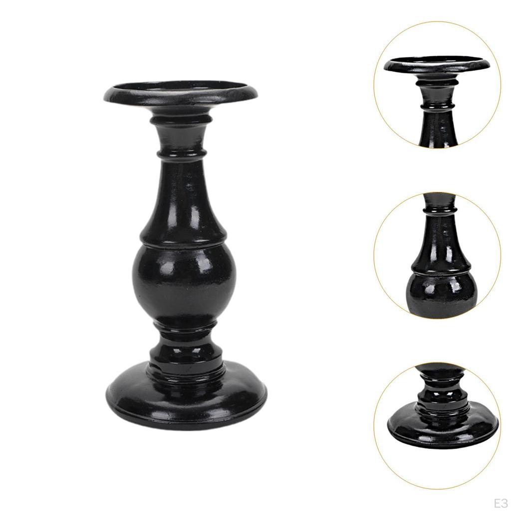 Elegant Black Candle Holder for Halloween Decor