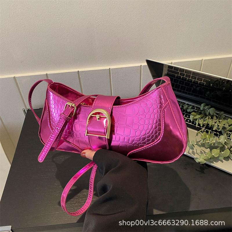 Fashionable Pu Leather Underarm Bag For Women Lightweight Crossbody Bag Ideal For Everyday Use фиолетовый