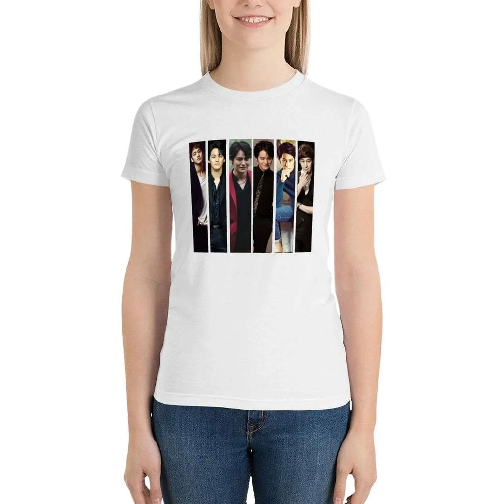 Kim Bum Vertical Collage T-Shirt Graphics Aesthetic Clothing Female Korean Fashion Western T-shirt Dress for Women