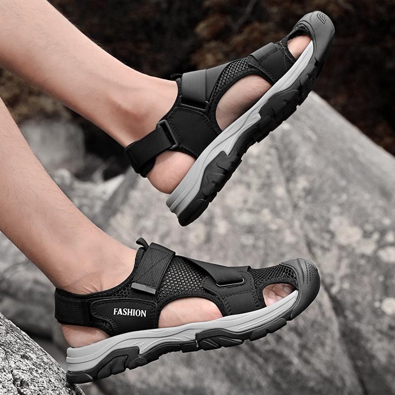 New Leather Mens Casual Shoes Summer Men Sandals Outdoor Men Leather Sandals for Men Beach Shoes Roman Shoes Plus Size 38-45